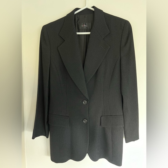 Like New Black& White Striped Dress Suit 2pcs ( jacket and skirt) - Picture 2 of 16